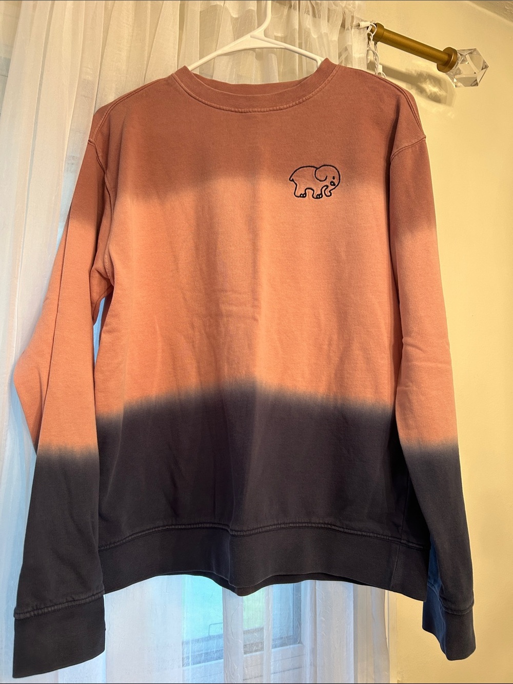 ivory ella Men's Dip-Dye Crewneck in Rose and Navy